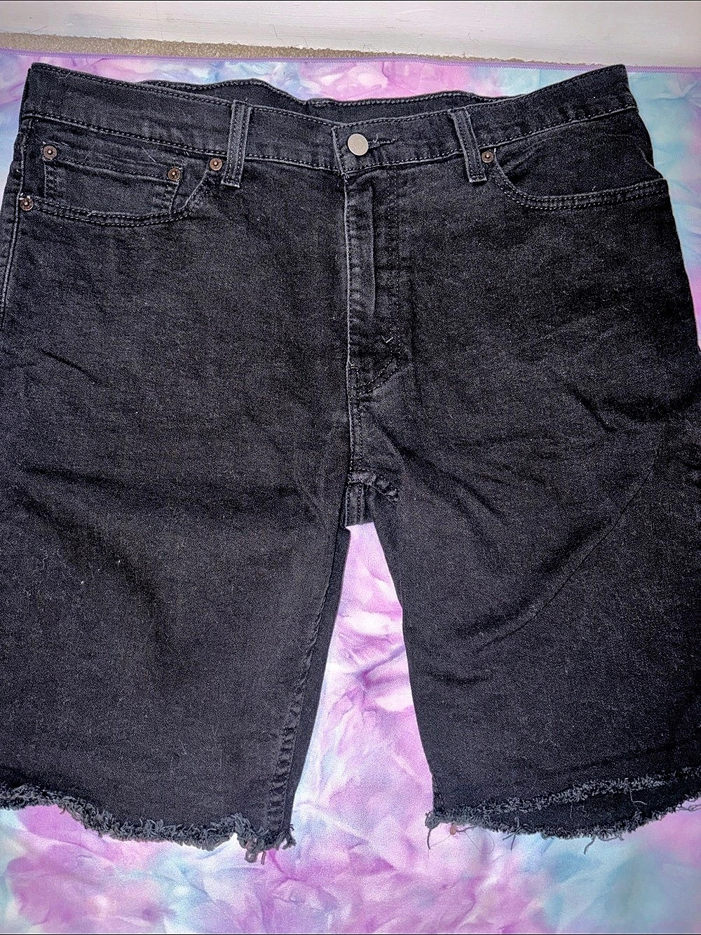 Levi's 511 Slim Cut-Off Shorts Slim Cut-Off Black Jean Shorts Waist 38